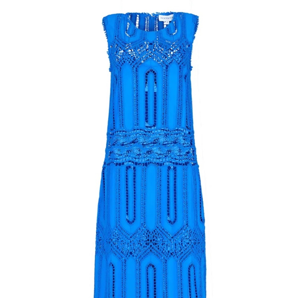 NWT HUNTER BELL Women's Blue Stowe Sleeveless Lace Midi Maxi Dress Size 8 $595